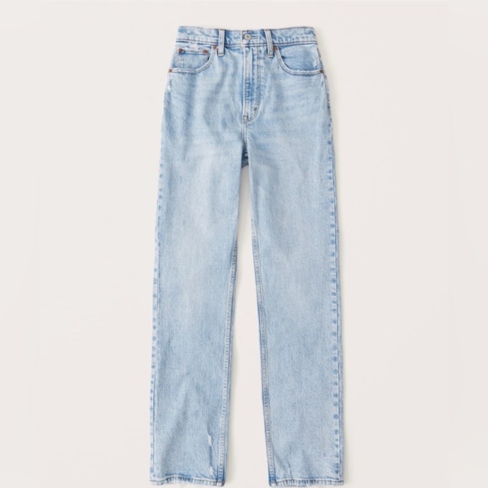 Abercrombie & Fitch 90s Ultra High Rise Straight Jeans Light wash size 24